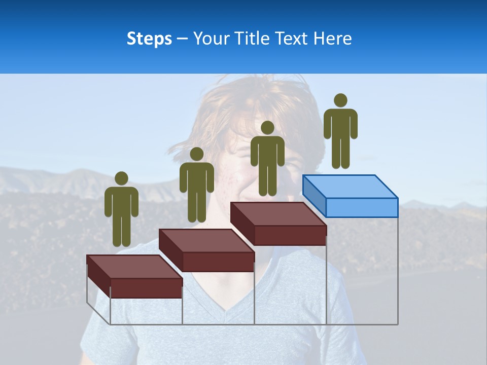 A Young Boy Standing In Front Of A Mountain PowerPoint Template