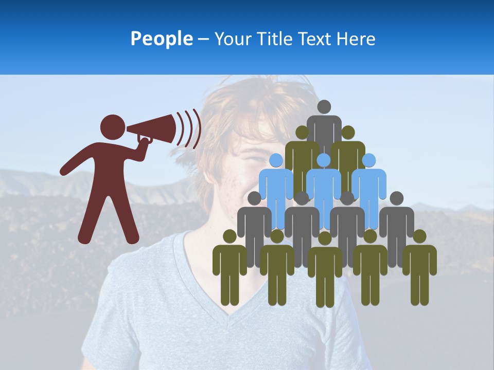 A Young Boy Standing In Front Of A Mountain PowerPoint Template