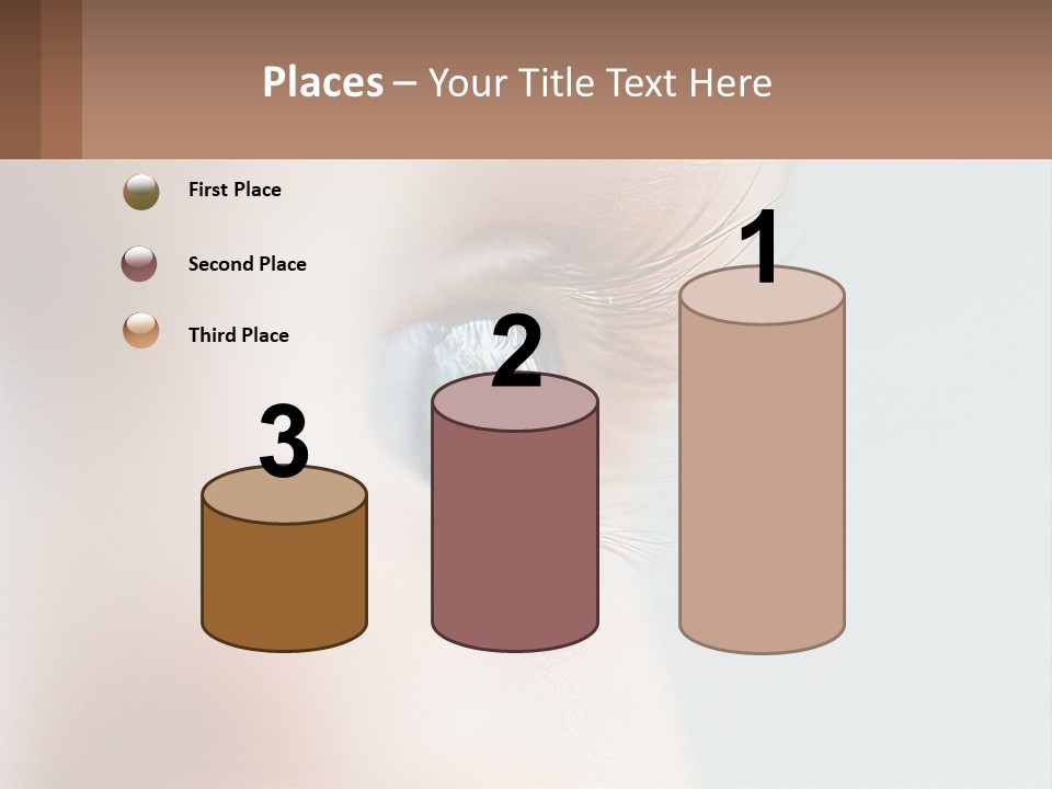 A Close Up Of A Blue Eye With A Brown Background PowerPoint Template