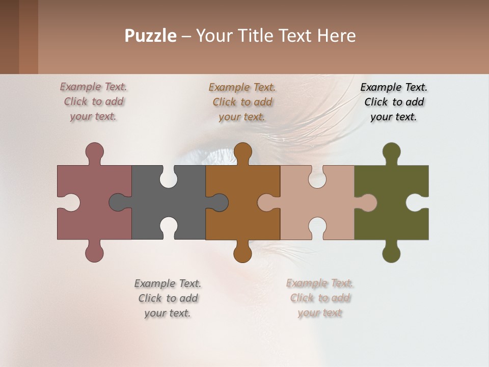 A Close Up Of A Blue Eye With A Brown Background PowerPoint Template