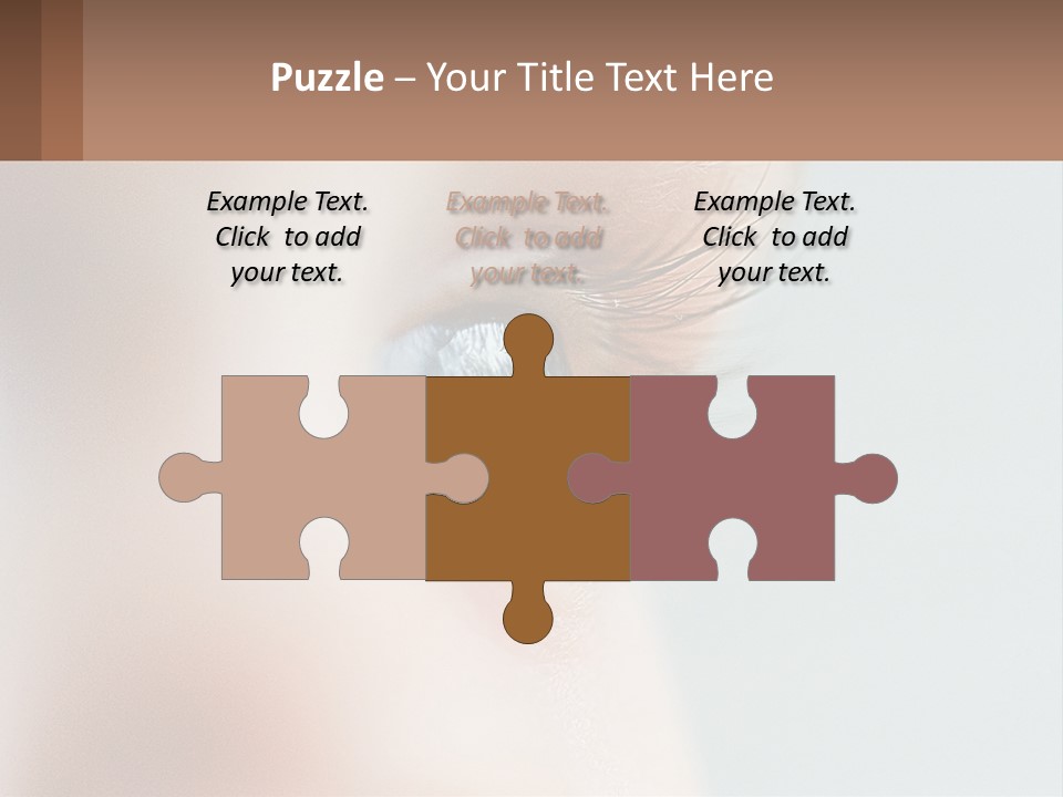 A Close Up Of A Blue Eye With A Brown Background PowerPoint Template