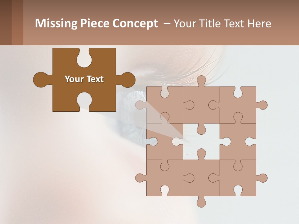 A Close Up Of A Blue Eye With A Brown Background PowerPoint Template