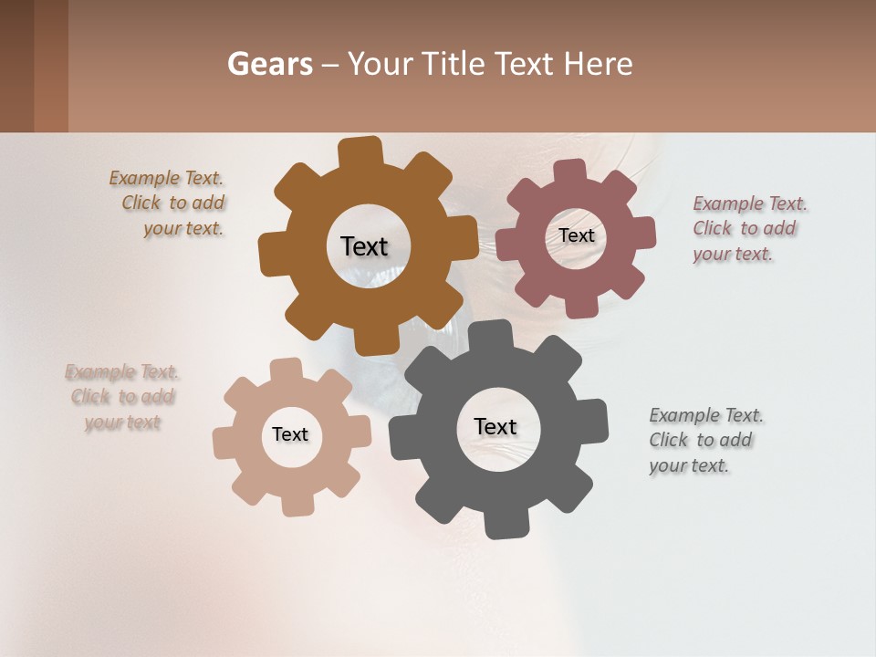 A Close Up Of A Blue Eye With A Brown Background PowerPoint Template