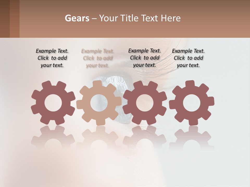 A Close Up Of A Blue Eye With A Brown Background PowerPoint Template