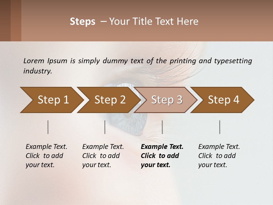 A Close Up Of A Blue Eye With A Brown Background PowerPoint Template