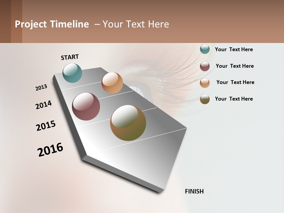 A Close Up Of A Blue Eye With A Brown Background PowerPoint Template