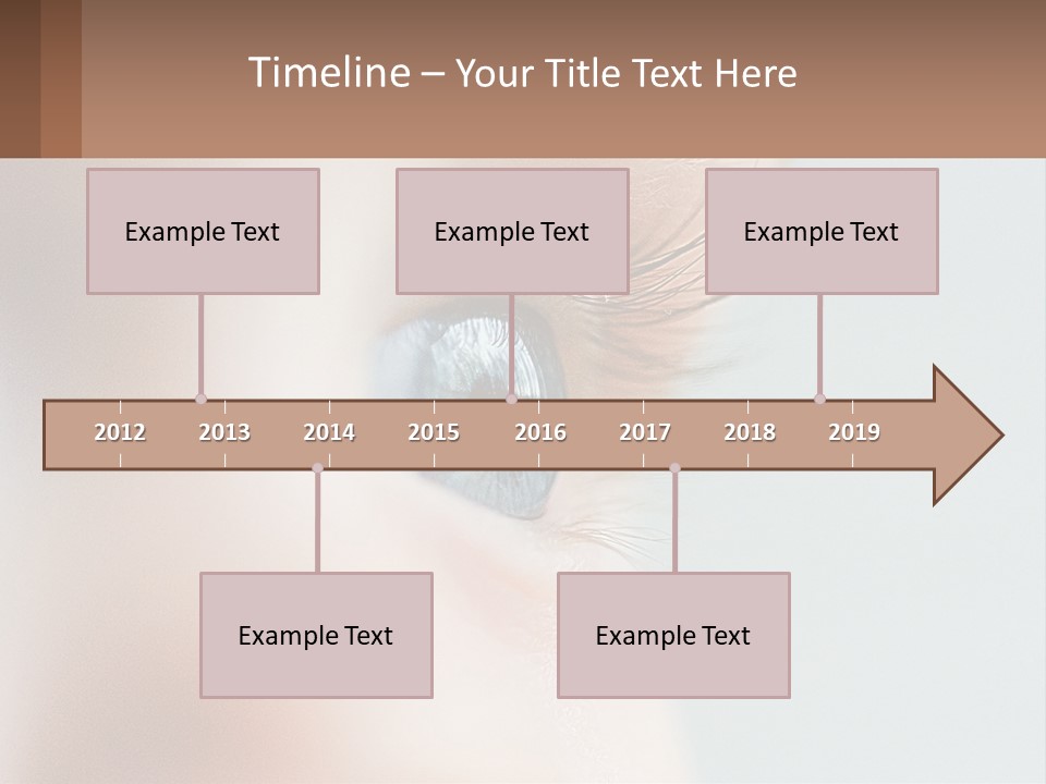 A Close Up Of A Blue Eye With A Brown Background PowerPoint Template