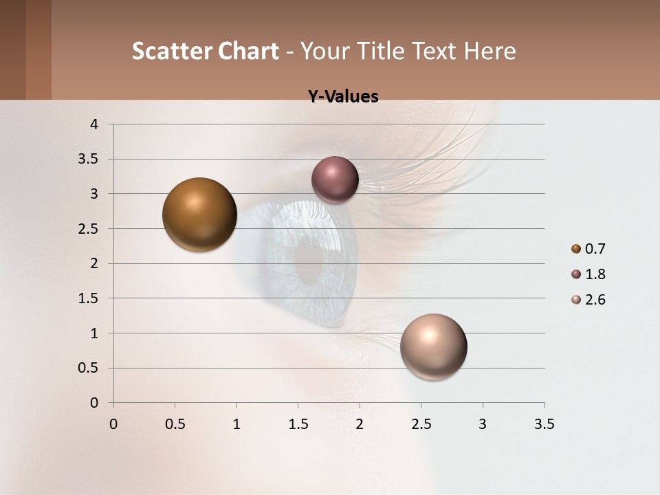 A Close Up Of A Blue Eye With A Brown Background PowerPoint Template