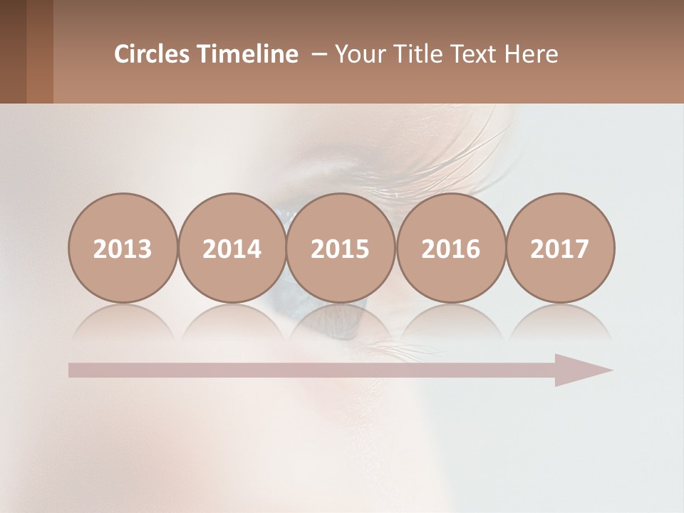A Close Up Of A Blue Eye With A Brown Background PowerPoint Template