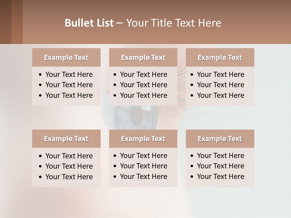 A Close Up Of A Blue Eye With A Brown Background PowerPoint Template