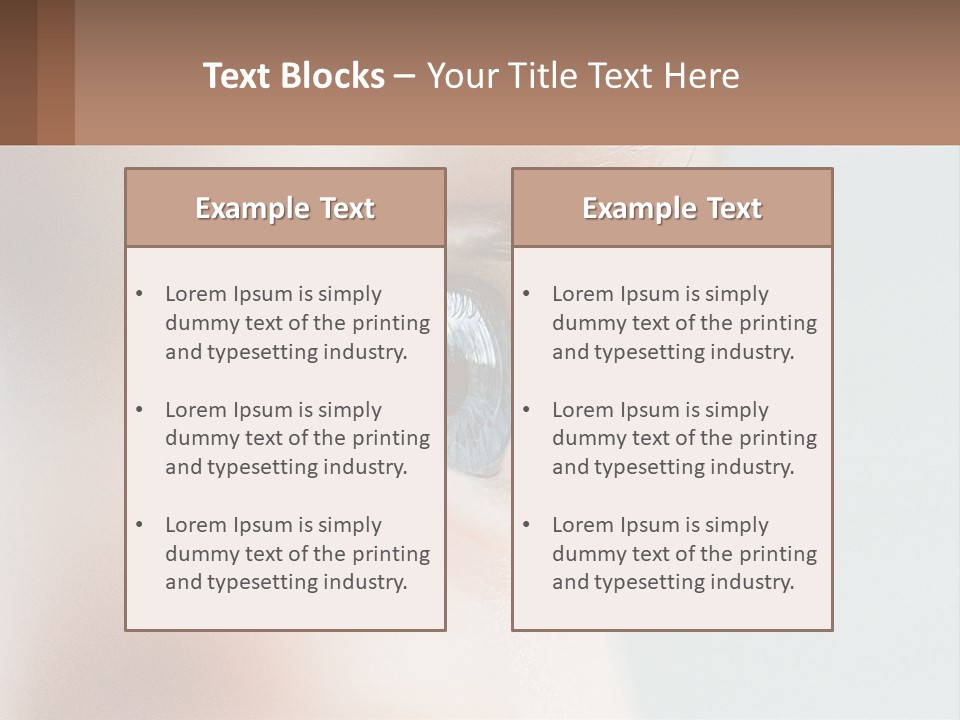 A Close Up Of A Blue Eye With A Brown Background PowerPoint Template