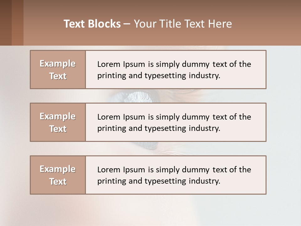 A Close Up Of A Blue Eye With A Brown Background PowerPoint Template