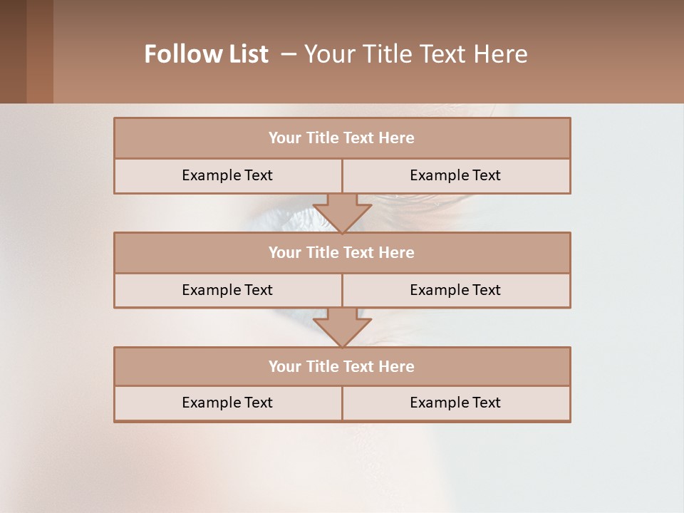 A Close Up Of A Blue Eye With A Brown Background PowerPoint Template