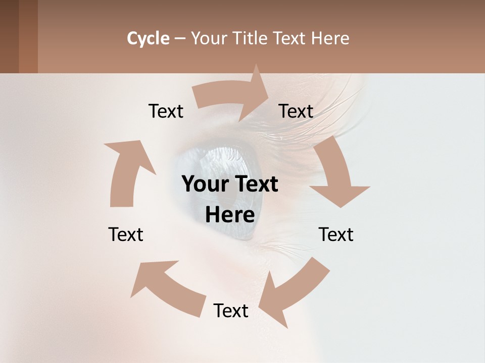 A Close Up Of A Blue Eye With A Brown Background PowerPoint Template