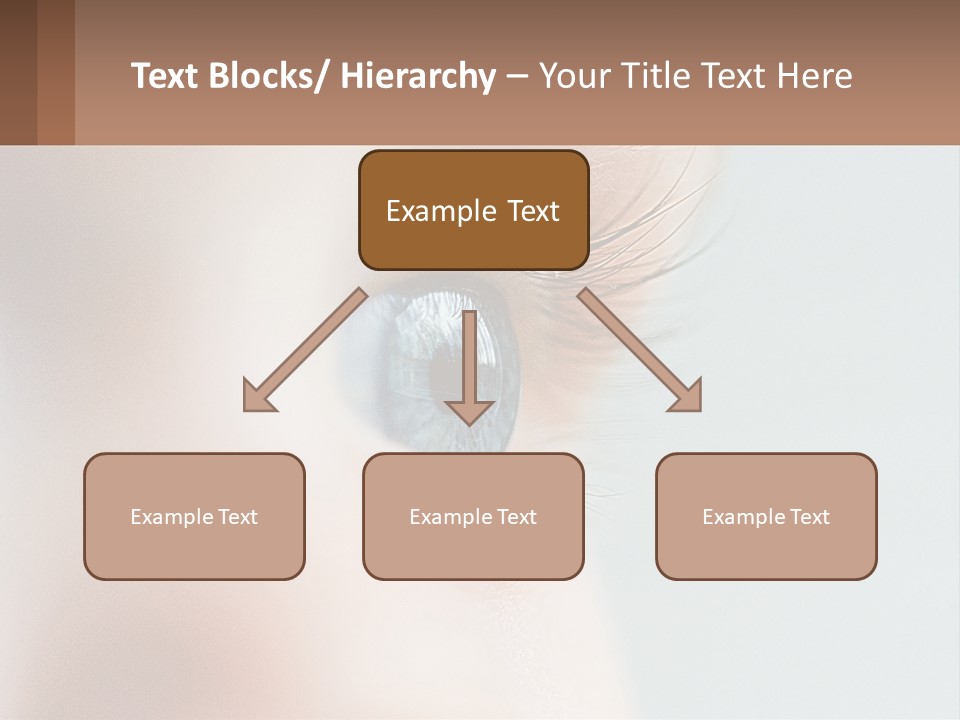 A Close Up Of A Blue Eye With A Brown Background PowerPoint Template