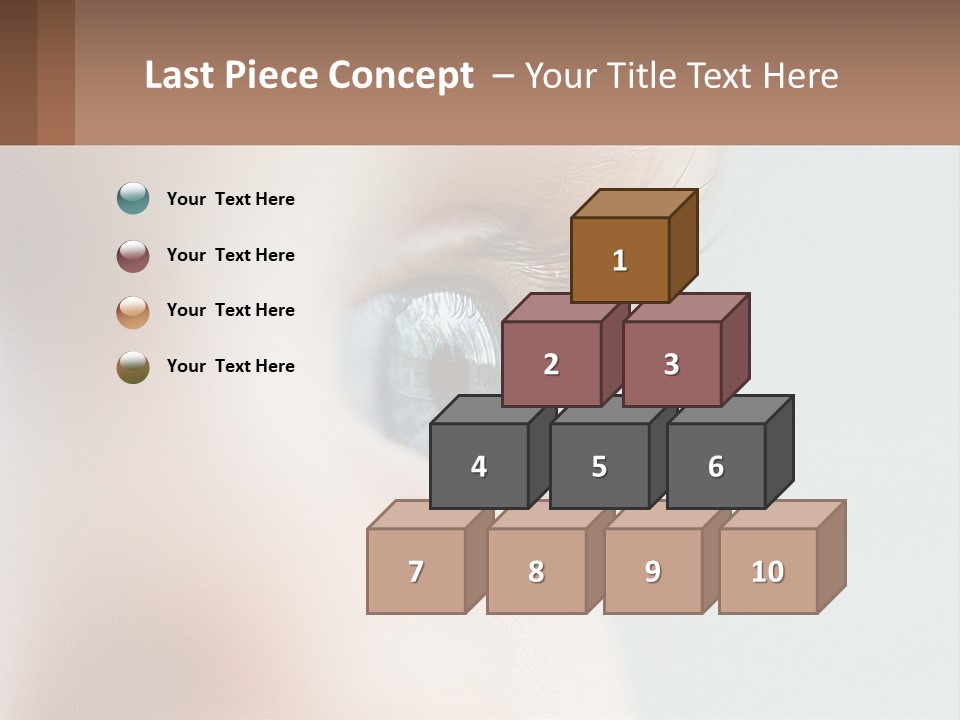 A Close Up Of A Blue Eye With A Brown Background PowerPoint Template