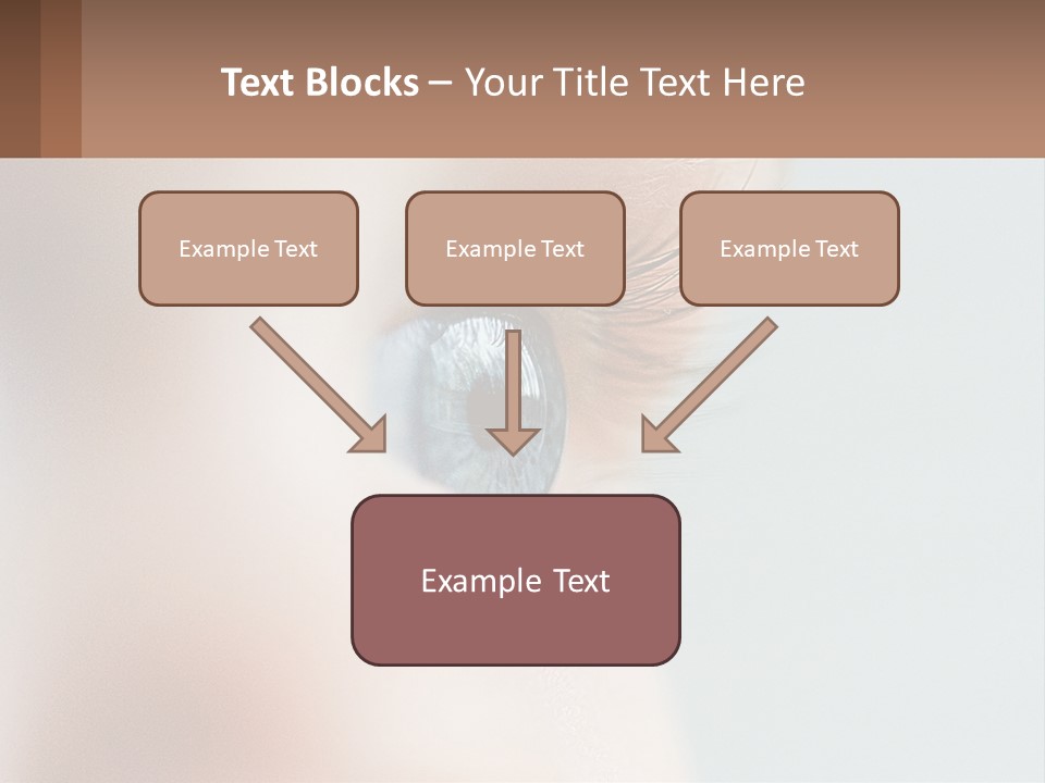 A Close Up Of A Blue Eye With A Brown Background PowerPoint Template