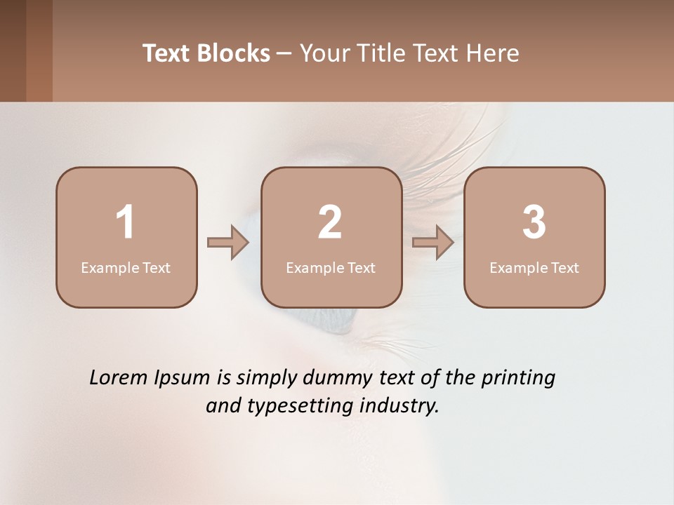 A Close Up Of A Blue Eye With A Brown Background PowerPoint Template
