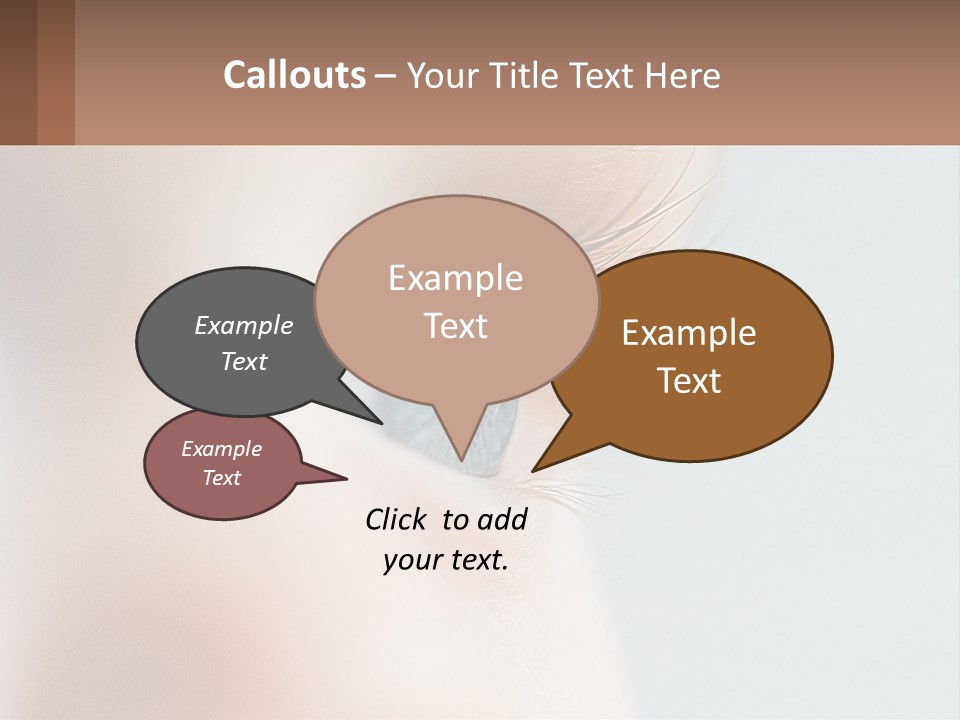 A Close Up Of A Blue Eye With A Brown Background PowerPoint Template