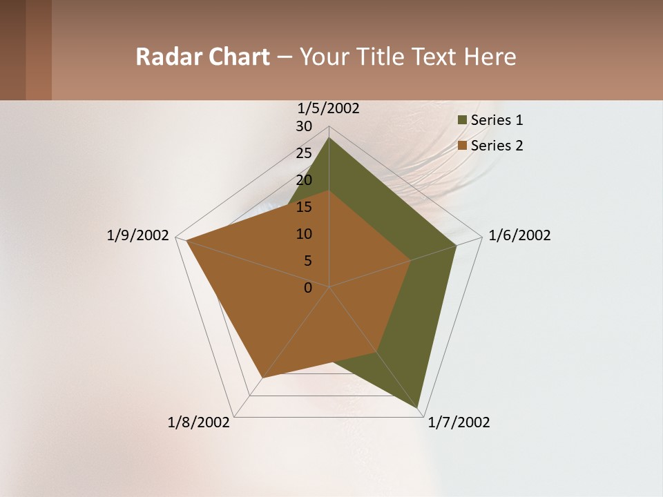 A Close Up Of A Blue Eye With A Brown Background PowerPoint Template