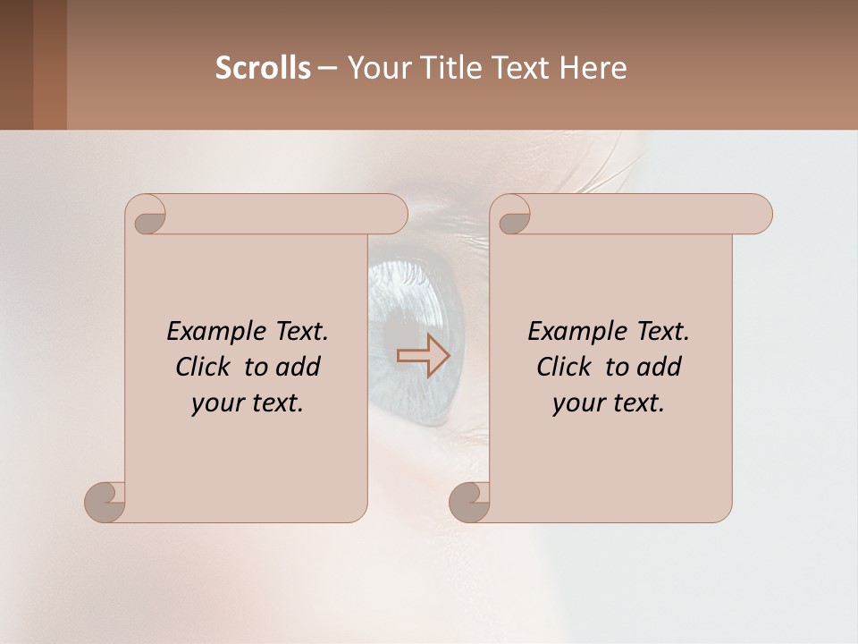 A Close Up Of A Blue Eye With A Brown Background PowerPoint Template