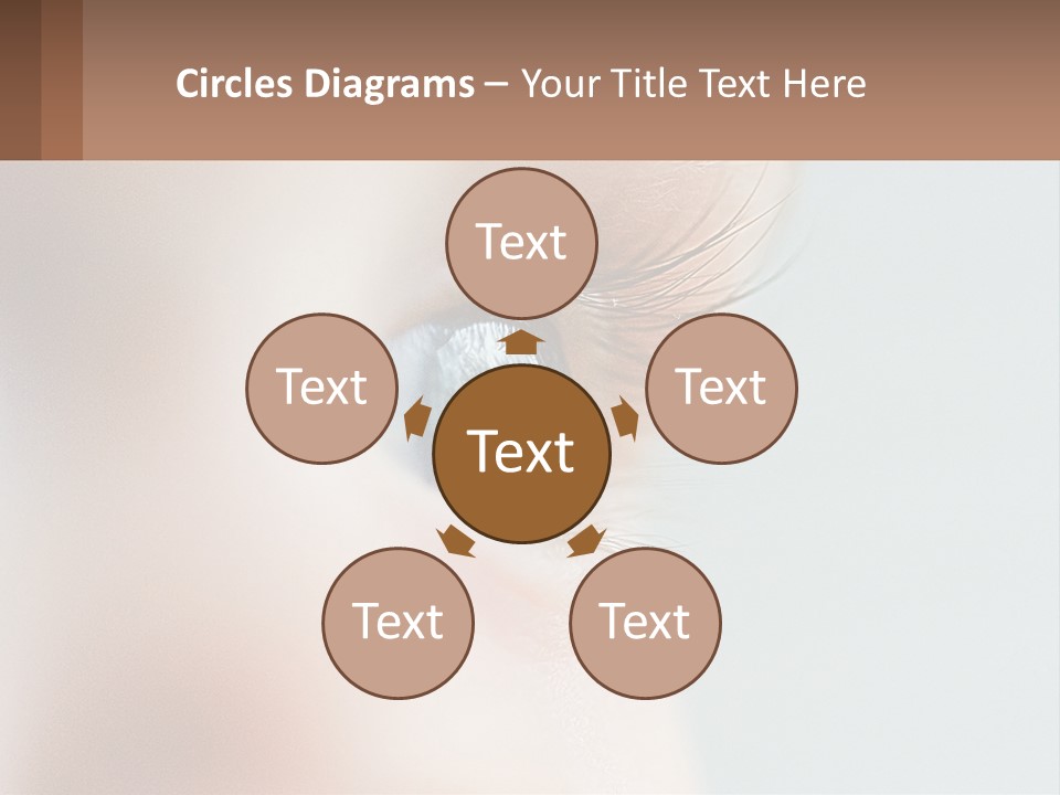 A Close Up Of A Blue Eye With A Brown Background PowerPoint Template