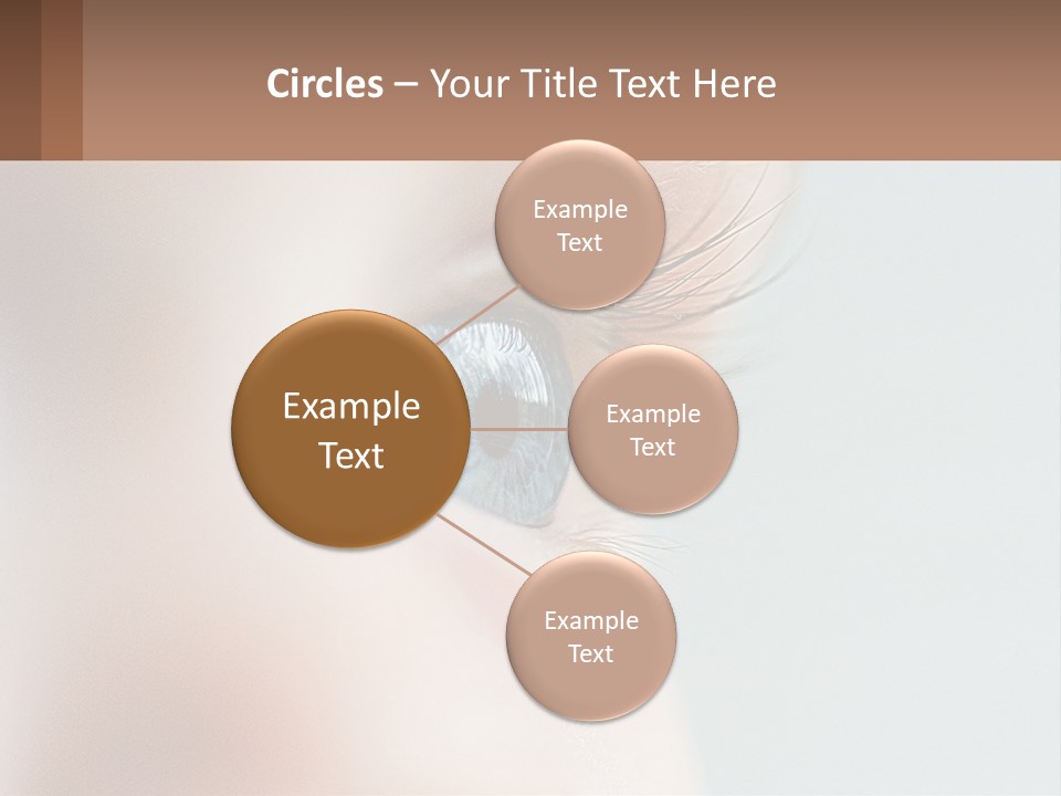 A Close Up Of A Blue Eye With A Brown Background PowerPoint Template