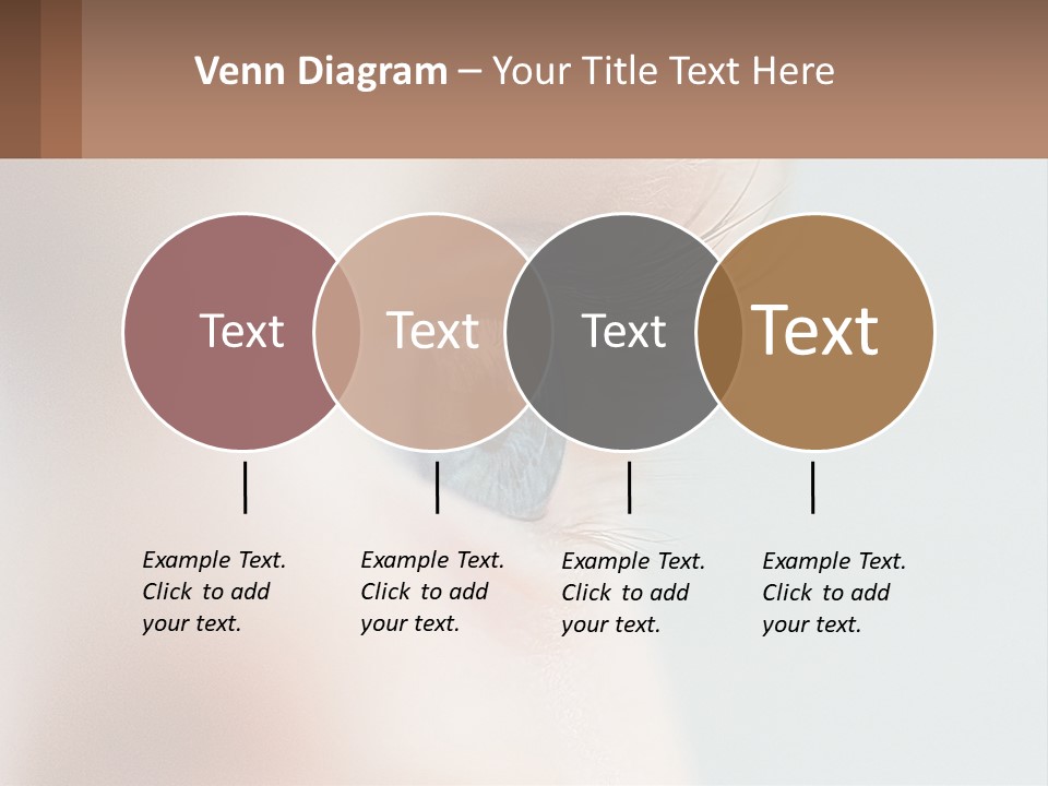 A Close Up Of A Blue Eye With A Brown Background PowerPoint Template