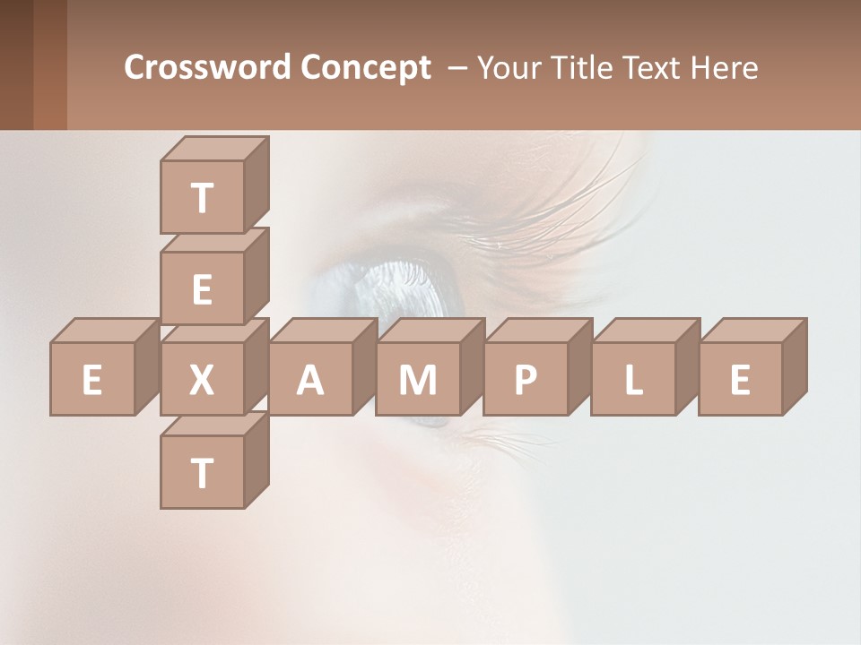 A Close Up Of A Blue Eye With A Brown Background PowerPoint Template