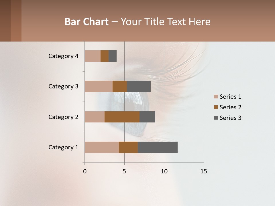 A Close Up Of A Blue Eye With A Brown Background PowerPoint Template