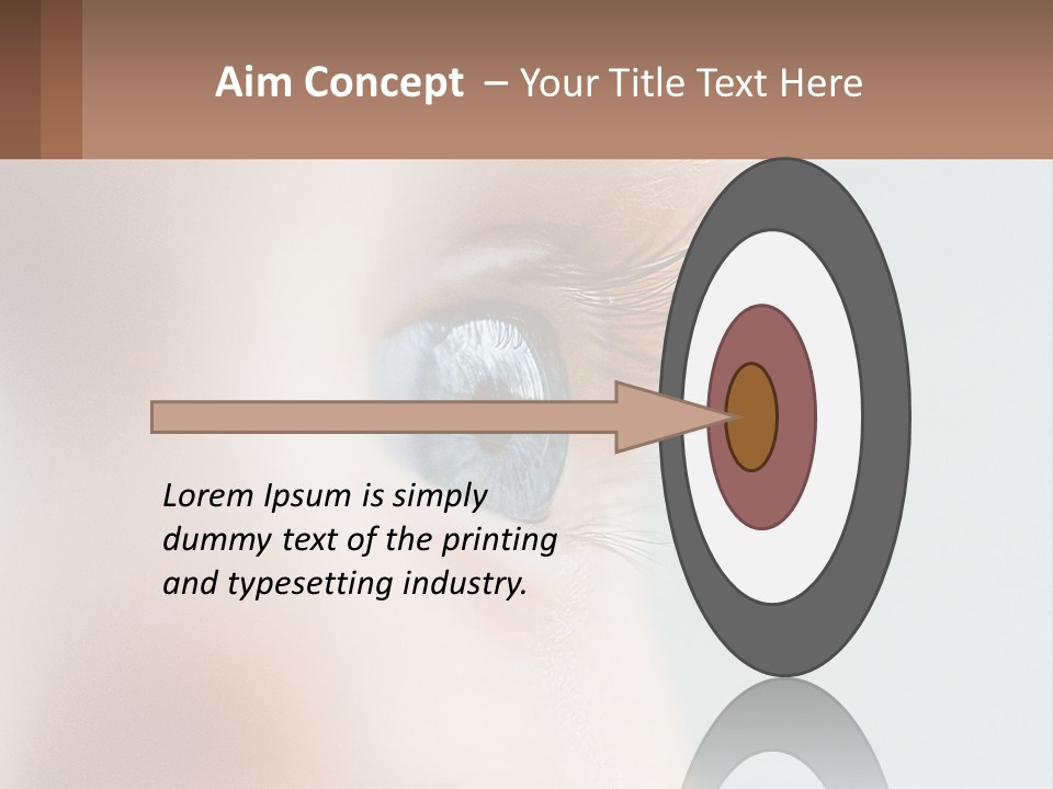 A Close Up Of A Blue Eye With A Brown Background PowerPoint Template