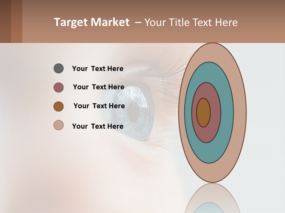 A Close Up Of A Blue Eye With A Brown Background PowerPoint Template