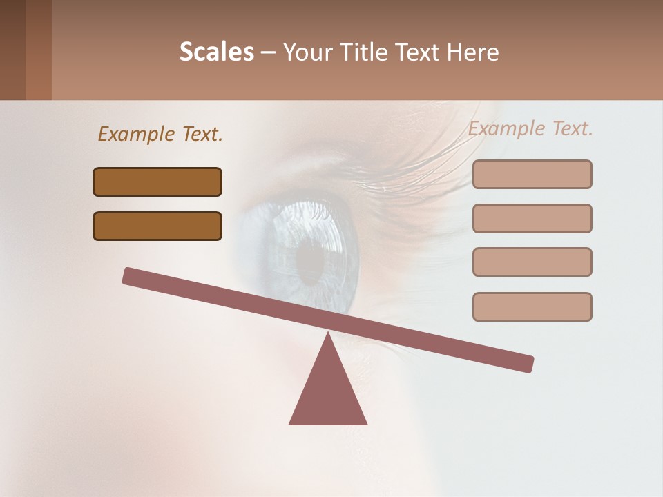 A Close Up Of A Blue Eye With A Brown Background PowerPoint Template