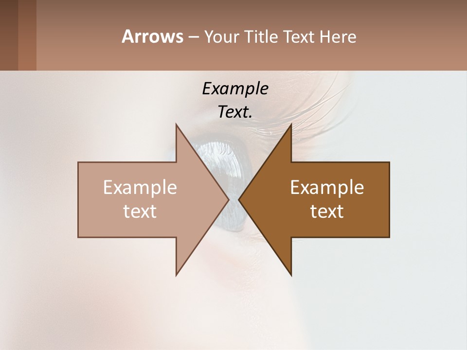 A Close Up Of A Blue Eye With A Brown Background PowerPoint Template