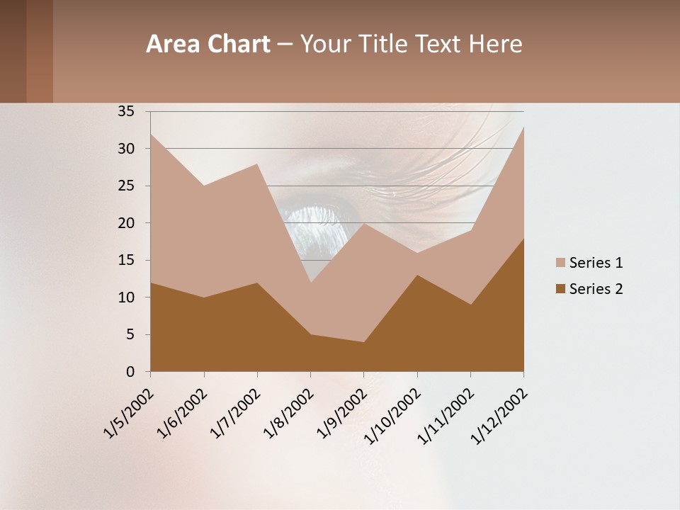 A Close Up Of A Blue Eye With A Brown Background PowerPoint Template