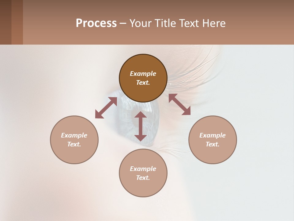 A Close Up Of A Blue Eye With A Brown Background PowerPoint Template