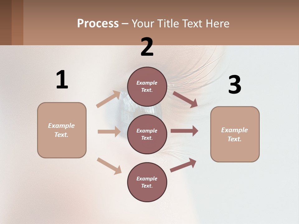 A Close Up Of A Blue Eye With A Brown Background PowerPoint Template