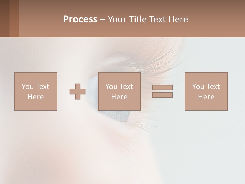 A Close Up Of A Blue Eye With A Brown Background PowerPoint Template