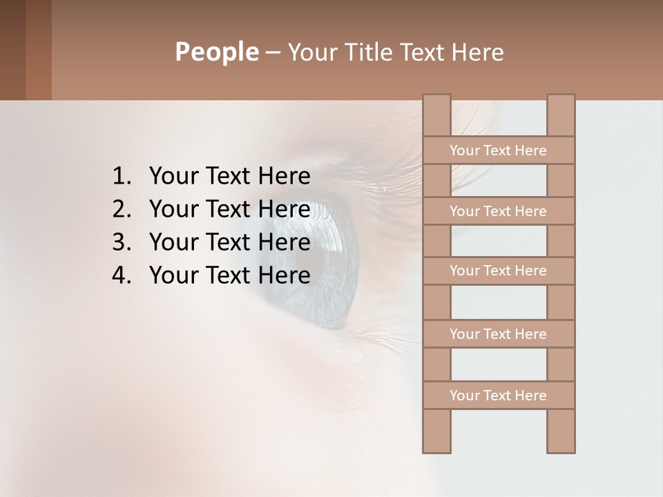 A Close Up Of A Blue Eye With A Brown Background PowerPoint Template