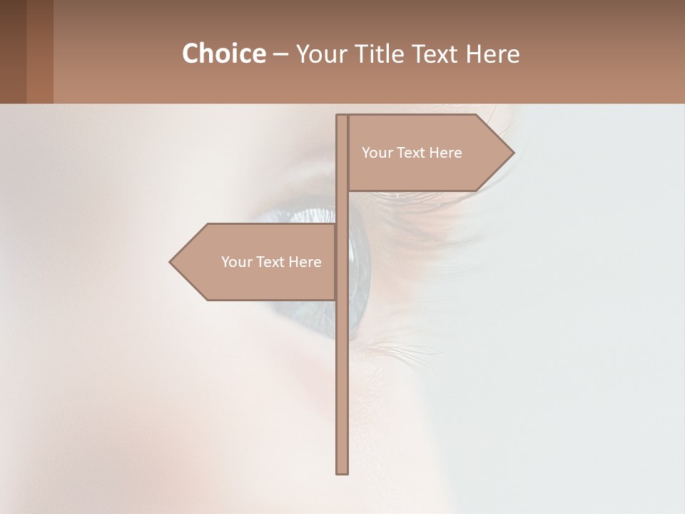 A Close Up Of A Blue Eye With A Brown Background PowerPoint Template