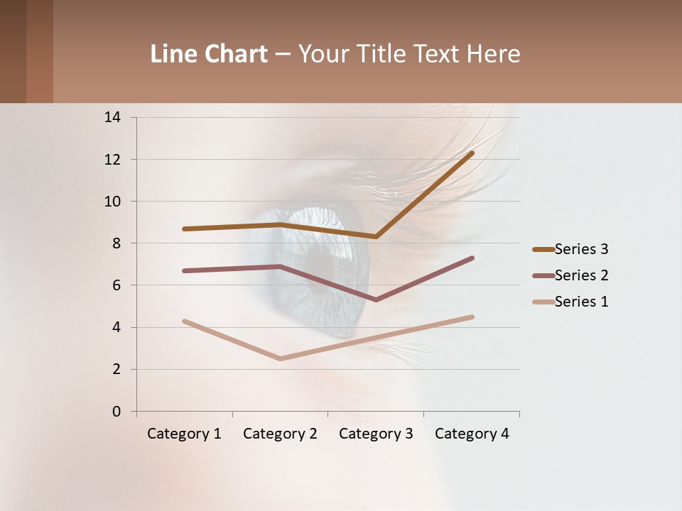 A Close Up Of A Blue Eye With A Brown Background PowerPoint Template