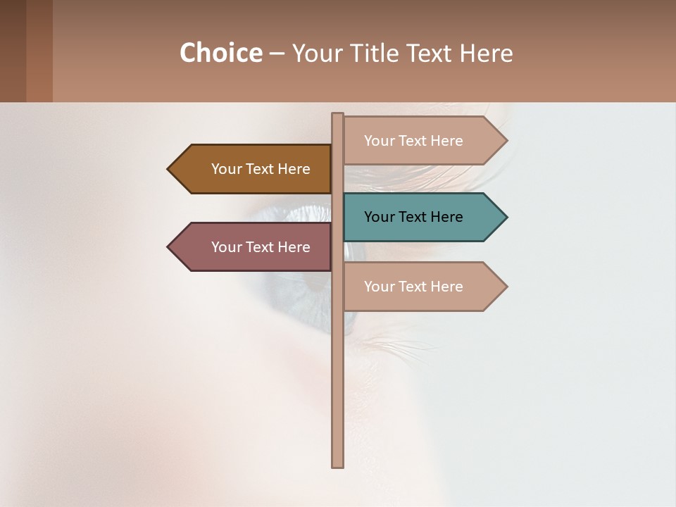 A Close Up Of A Blue Eye With A Brown Background PowerPoint Template