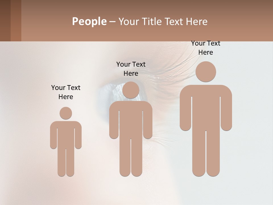 A Close Up Of A Blue Eye With A Brown Background PowerPoint Template