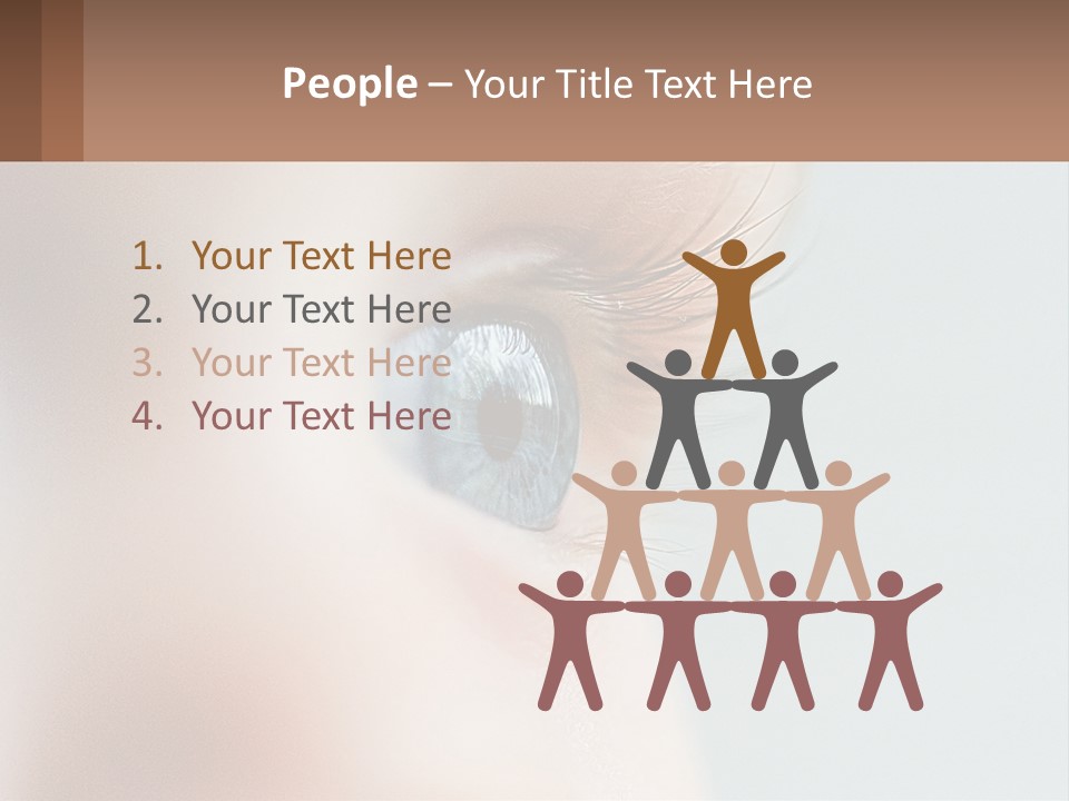 A Close Up Of A Blue Eye With A Brown Background PowerPoint Template