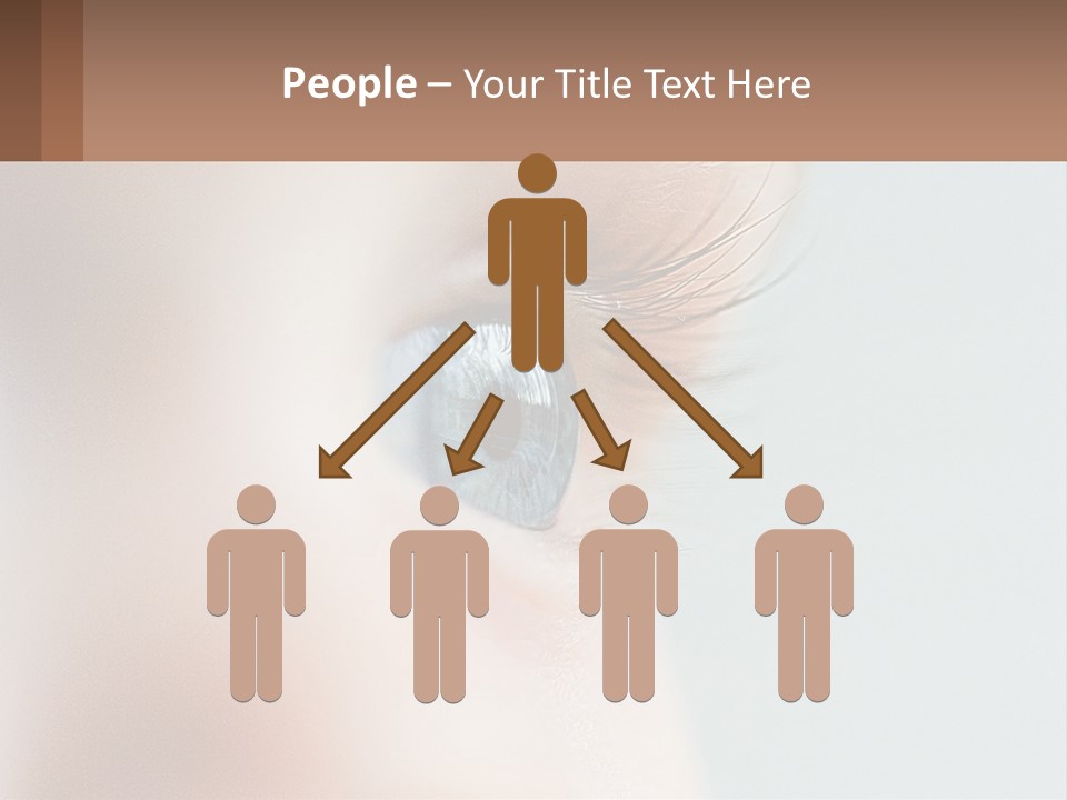 A Close Up Of A Blue Eye With A Brown Background PowerPoint Template