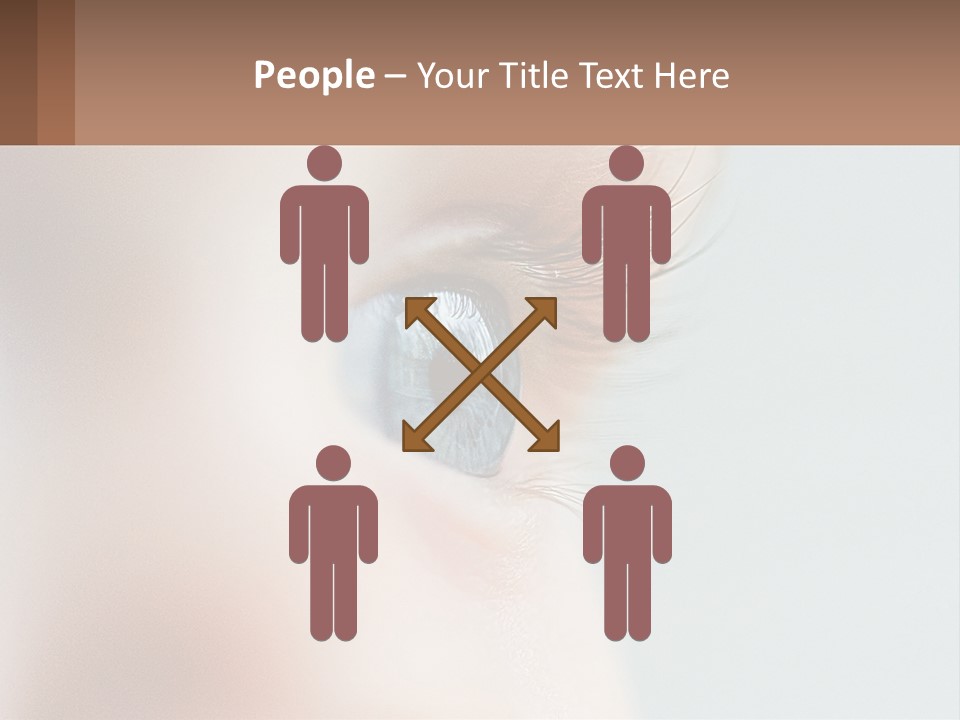 A Close Up Of A Blue Eye With A Brown Background PowerPoint Template