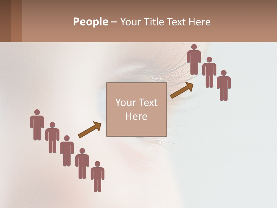 A Close Up Of A Blue Eye With A Brown Background PowerPoint Template