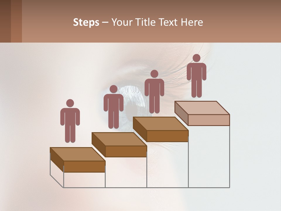 A Close Up Of A Blue Eye With A Brown Background PowerPoint Template