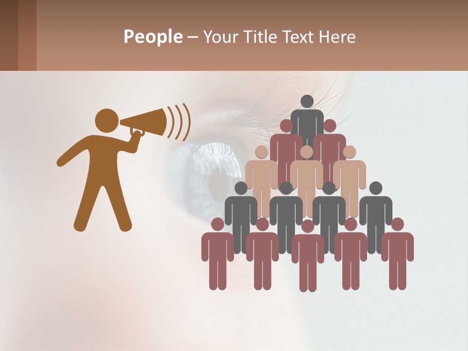 A Close Up Of A Blue Eye With A Brown Background PowerPoint Template