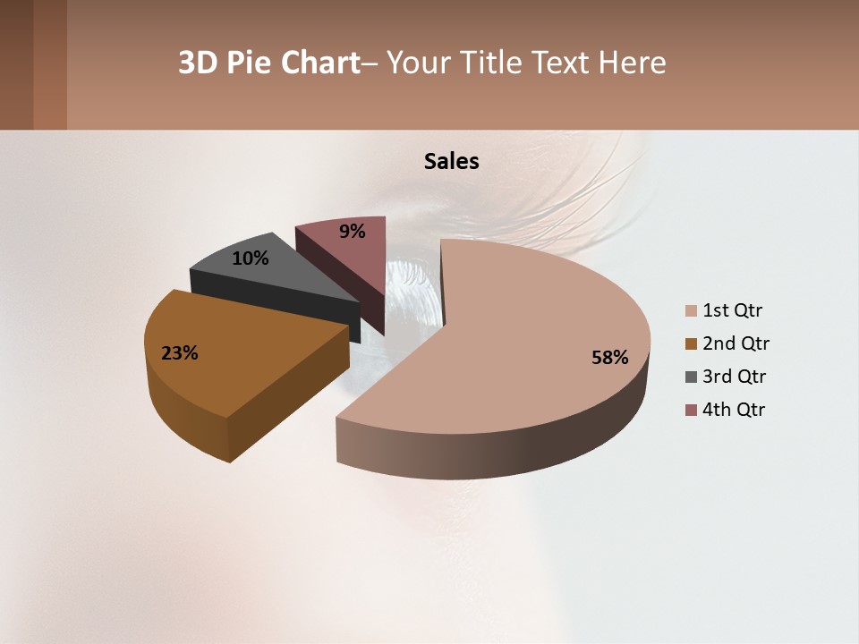 A Close Up Of A Blue Eye With A Brown Background PowerPoint Template